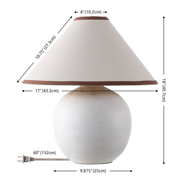 Safavieh Daneela, 18-inch White Ceramic Table Lamp - Modern Elegance For Cozy Ambiance In Any Room White Ceramic Body ,Fabric Shade Tbl4647a