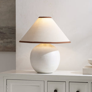 Safavieh Daneela, 18-inch White Ceramic Table Lamp - Modern Elegance For Cozy Ambiance In Any Room White Ceramic Body ,Fabric Shade Tbl4647a