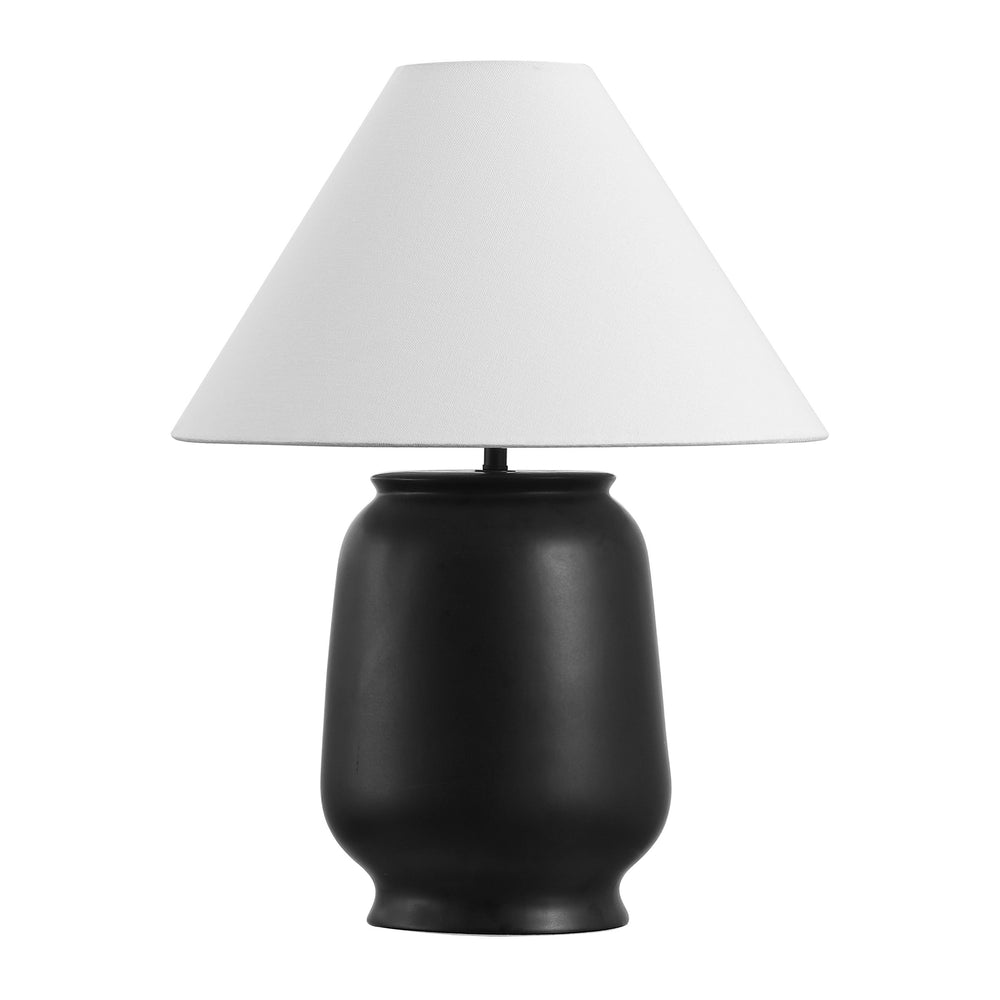 Safavieh Mattie, 20.5 Inch Black Ceramic Table Lamp - Elegant Design For Cozy Illumination In Any Room Black Ceramic Body ,Fabric Shade Tbl4648a