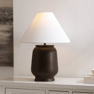 Safavieh Mattie, 20.5 Inch Black Ceramic Table Lamp - Elegant Design For Cozy Illumination In Any Room Black Ceramic Body ,Fabric Shade Tbl4648a