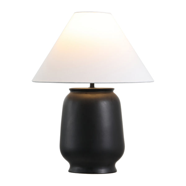 Safavieh Mattie, 20.5 Inch Black Ceramic Table Lamp - Elegant Design For Cozy Illumination In Any Room Black Ceramic Body ,Fabric Shade Tbl4648a