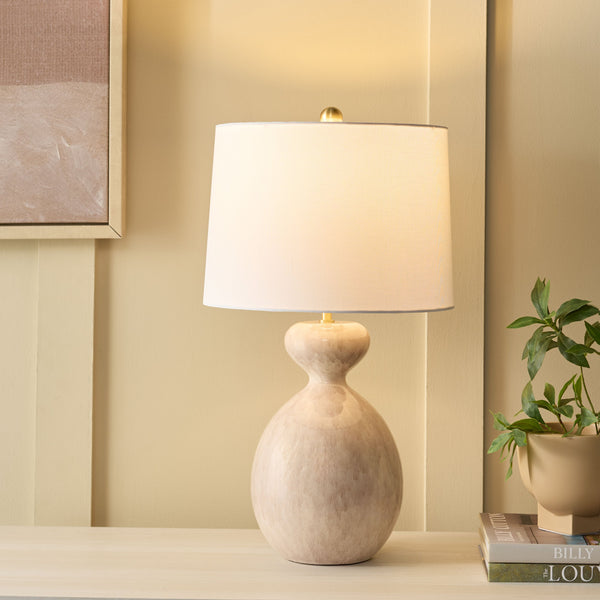 Safavieh Marialla, 25 Inch Ivory Ceramic Table Lamp - Elegant Lighting For A Warm And Inviting Home Atmosphere Ivory Ceramic Body ,Fabric Shade Tbl4649a