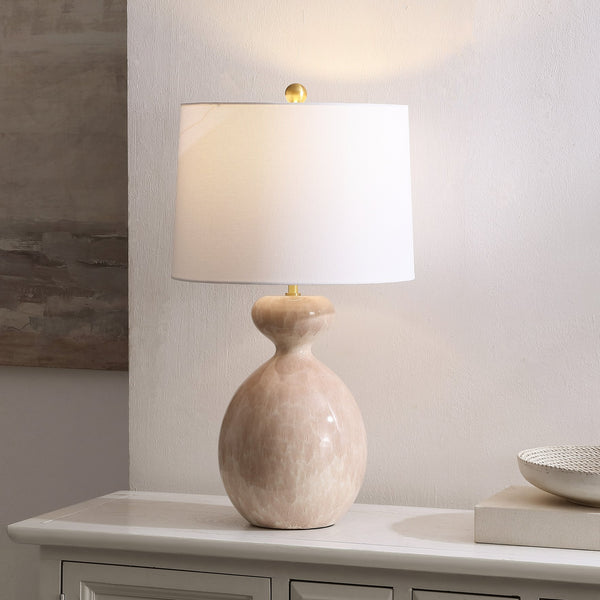 Safavieh Marialla, 25 Inch Ivory Ceramic Table Lamp - Elegant Lighting For A Warm And Inviting Home Atmosphere Ivory Ceramic Body ,Fabric Shade Tbl4649a