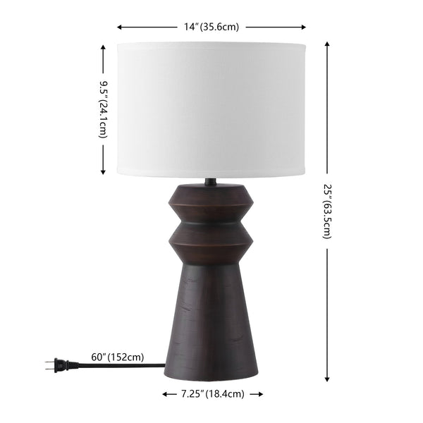 Safavieh Monika, 25 Inch Antique Black Resin Table Lamp - Elegant Lighting For Timeless Home Decor Antique Black Resin Body ,Fabric Shade Tbl4650a