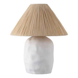 Safavieh Leola, 21 Inch Cream & Natural Table Lamp - Elegant Resin/Rattan Design For Modern Home Decor Cream ,Natural Resin Body ,Fabric Shade Tbl4652a