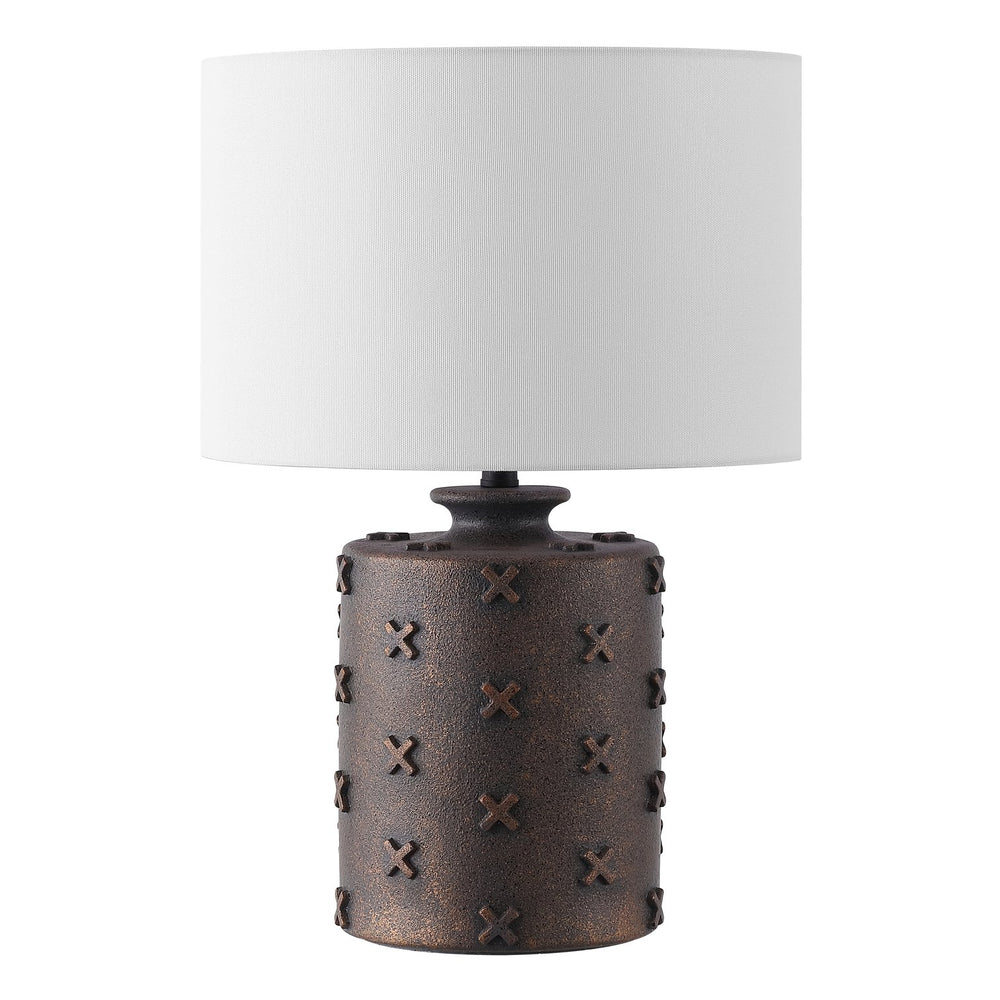 Safavieh Ranae, 21 Inch Antique Dark Brown Resin Table Lamp – Elegant Lighting For Cozy Home Decor Antique Brown Resin Body ,Fabric Shade Tbl4653a