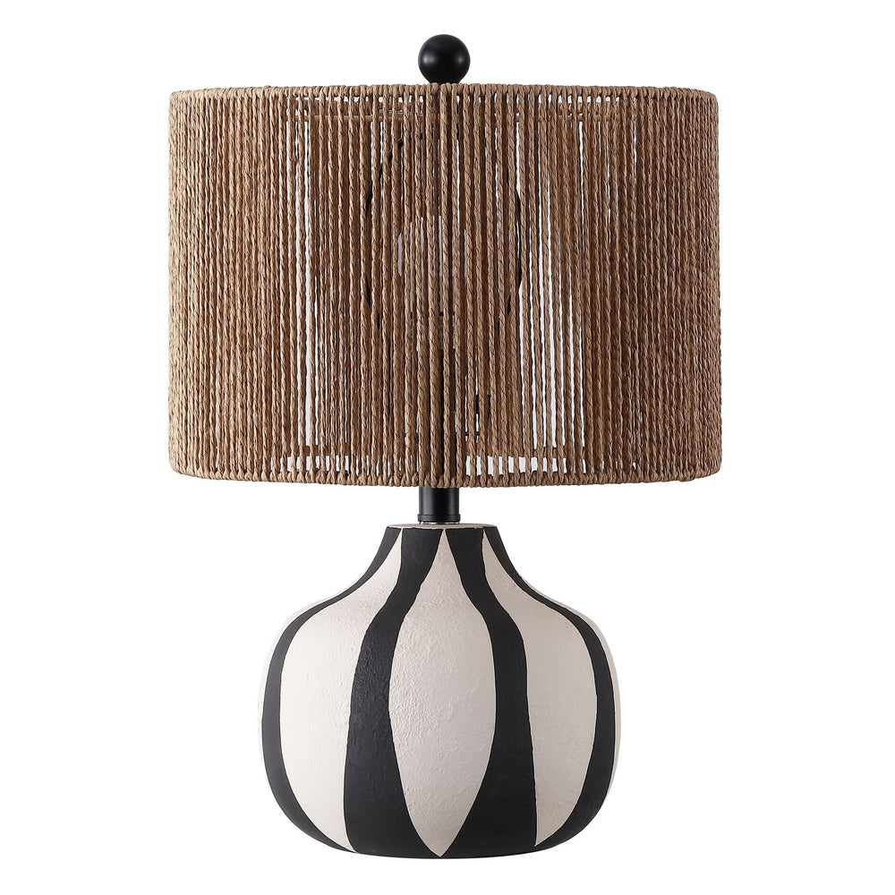 Safavieh Devi, Devi 19.5 Inch Cream/Black Ceramic Table Lamp - Stylish Home Decor With Rattan Shade For Elegance Creme ,Black Ceramic Body ,Rattan Shade Tbl4655a
