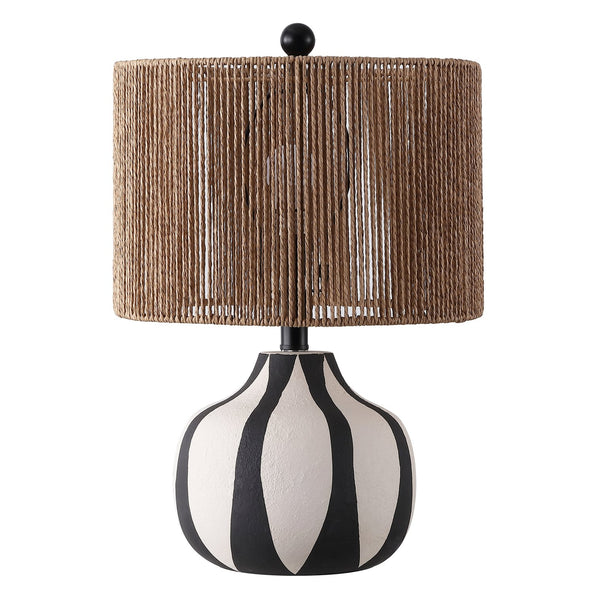 Safavieh Devi, Devi 19.5 Inch Cream/Black Ceramic Table Lamp - Stylish Home Decor With Rattan Shade For Elegance Creme ,Black Ceramic Body ,Rattan Shade Tbl4655a