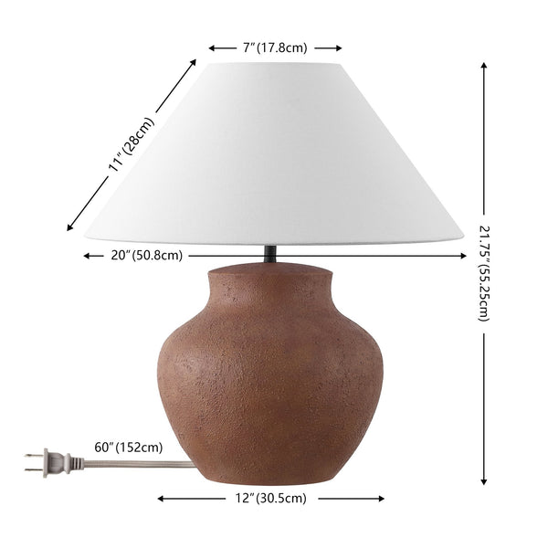 Safavieh Clay, 21.75 Inch Brown Resin Table Lamp – Elegant Lighting For Cozy Ambiance In Any Room Brown Resin Body ,Fabric Shade Tbl4656a