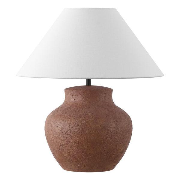 Safavieh Clay, 21.75 Inch Brown Resin Table Lamp – Elegant Lighting For Cozy Ambiance In Any Room Brown Resin Body ,Fabric Shade Tbl4656a