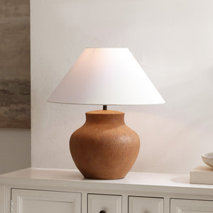 Safavieh Clay, 21.75 Inch Brown Resin Table Lamp – Elegant Lighting For Cozy Ambiance In Any Room Brown Resin Body ,Fabric Shade Tbl4656a
