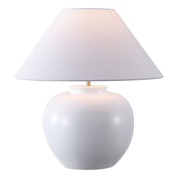 Safavieh Korie, 21-inch White Ceramic Table Lamp - Elegant Design For Timeless Home Decor & Sophisticated Illumination White Resin Body ,Fabric Shade Tbl4657a