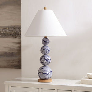 Safavieh Juniper, 27.25 Inch Ceramic Table Lamp In Chic White/Blue - Elegant Illumination For Any Space White ,Blue Ceramic Body ,Fabric Shade Tbl4658a