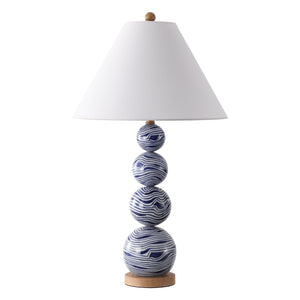 Safavieh Juniper, 27.25 Inch Ceramic Table Lamp In Chic White/Blue - Elegant Illumination For Any Space White ,Blue Ceramic Body ,Fabric Shade Tbl4658a