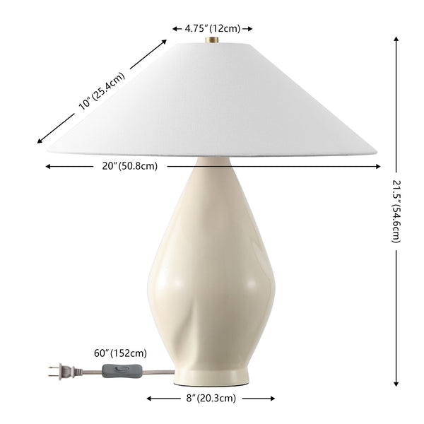 Safavieh Jianna, 21.5 Inch Beige Resin Table Lamp - Elegant Home Lighting For Cozy Ambiance & Style Beige Resin Body ,Fabric Shade Tbl4659a