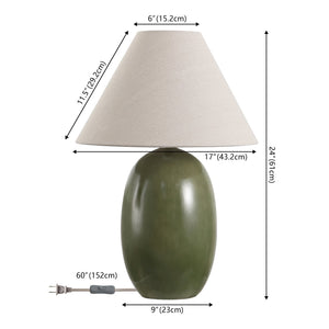 Safavieh Josi, 24-inch Green Resin Table Lamp - Elegant Home Decor With Warm Glow For Any Room Ambiance Green Resin Body ,Fabric Shade Tbl4660a