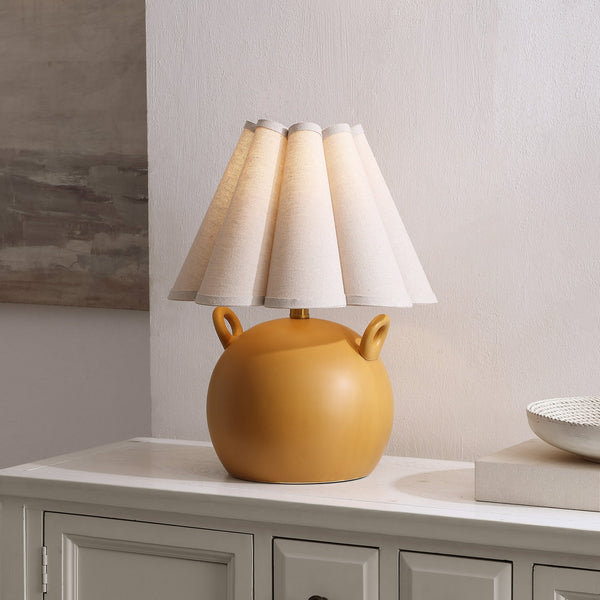 Safavieh Demi, 18.5-inch Brown Ceramic Table Lamp - Elegant Design For Modern & Traditional Home Decor Brown Ceramic Body ,Fabric Shade Tbl4661a