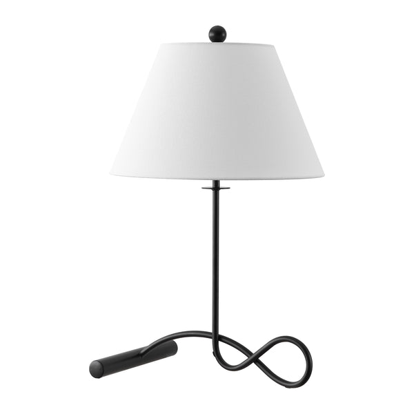 Safavieh Sami, Sculptural 24.5" Black Metal Table Lamp With Fabric Shade For Warm Ambient Light And Stability TBL4662A