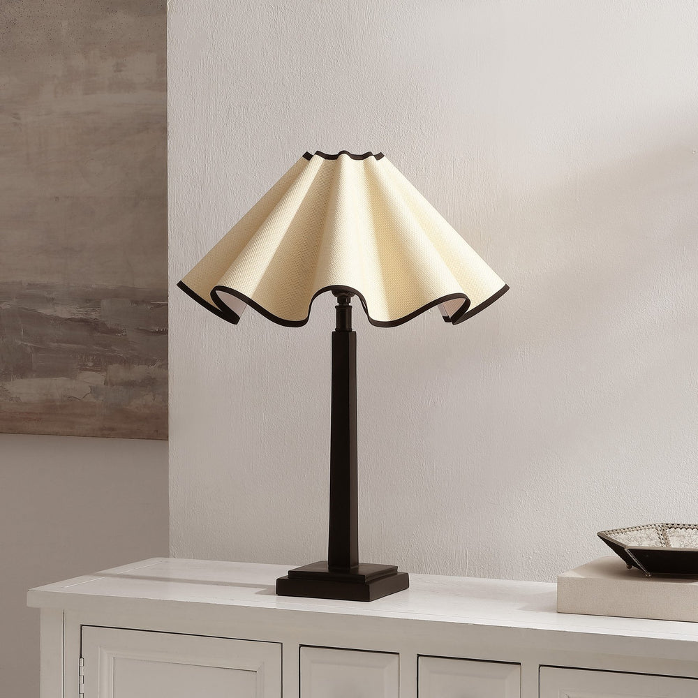 Safavieh Monika, 24.5-Inch Resin Table Lamp With Natural Rattan Shade — Black Base, Warm Ambient Glow For Living Spaces TBL4663A