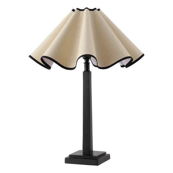 Safavieh Monika, 24.5-Inch Resin Table Lamp With Natural Rattan Shade — Black Base, Warm Ambient Glow For Living Spaces TBL4663A