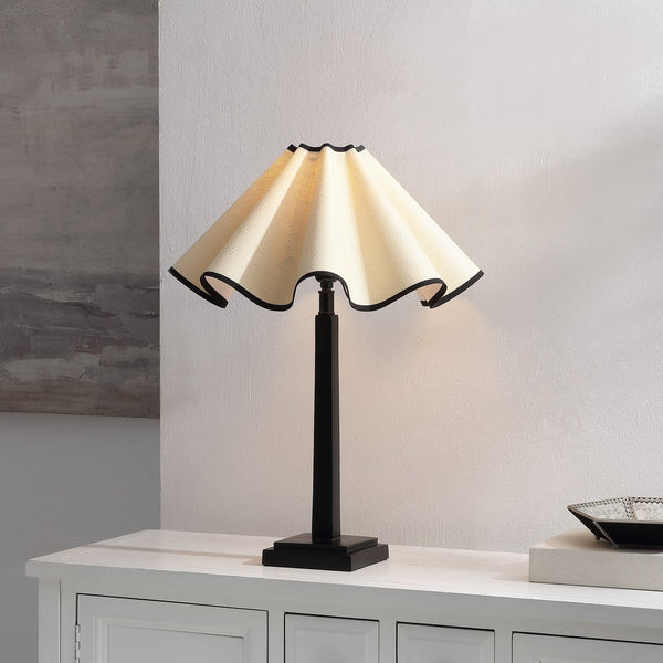 Safavieh Monika, 24.5-Inch Resin Table Lamp With Natural Rattan Shade — Black Base, Warm Ambient Glow For Living Spaces TBL4663A