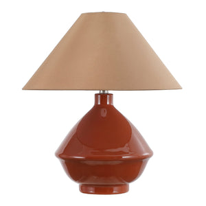 Safavieh Maisie, Elegant 20.25" Brown Glazed Ceramic Table Lamp With Fabric Shade For Cozy, Versatile Lighting TBL4665A