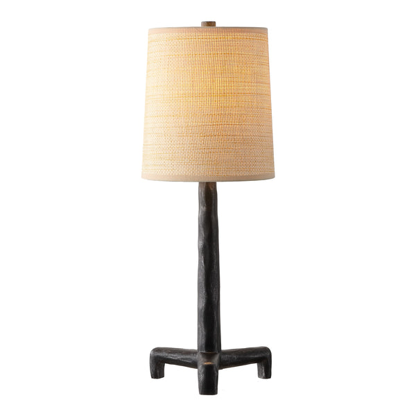 Safavieh Soline, Sculptural 24.25" Table Lamp With Black Resin Base And Woven Natural Rattan Shade For Cozy Rooms TBL4667A