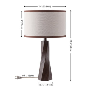 Safavieh Enza, Walnut Resin Table Lamp With Fabric Shade — 23.5" Ambient Light For Bedroom, Living Room Decor TBL4669A
