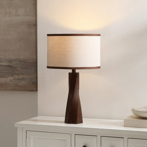 Safavieh Enza, Walnut Resin Table Lamp With Fabric Shade — 23.5" Ambient Light For Bedroom, Living Room Decor TBL4669A