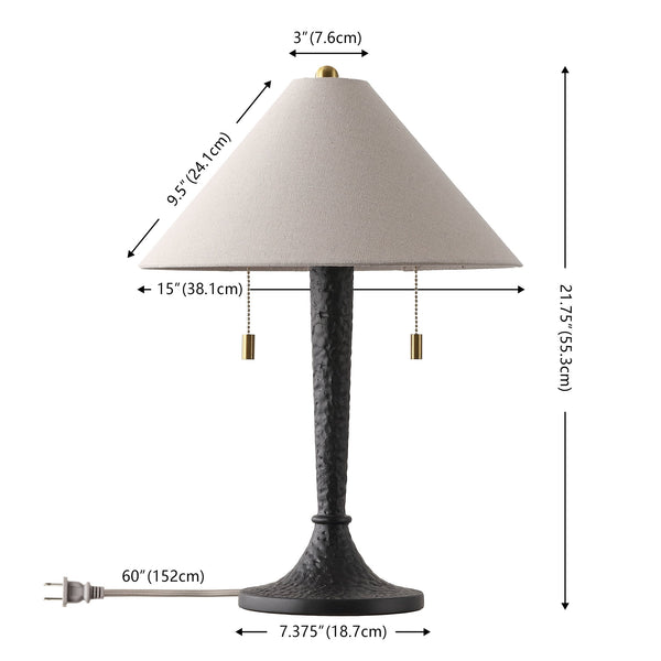 Safavieh Noelie, Elegant 21.75" Black Resin Table Lamp With Fabric Shade For Warm Ambient Light, Compact Design TBL4671A