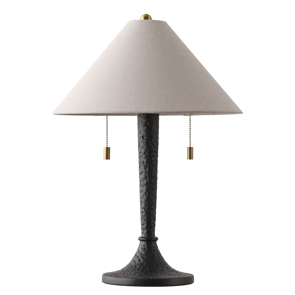 Safavieh Noelie, Elegant 21.75" Black Resin Table Lamp With Fabric Shade For Warm Ambient Light, Compact Design TBL4671A