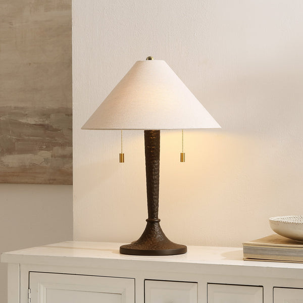 Safavieh Noelie, Elegant 21.75" Black Resin Table Lamp With Fabric Shade For Warm Ambient Light, Compact Design TBL4671A