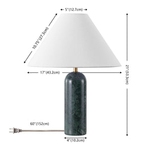 Safavieh Selah, Green Marble Table Lamp With Fabric Shade — 21" Ambient Lighting, Timeless Silhouette, Durable Base TBL4674A