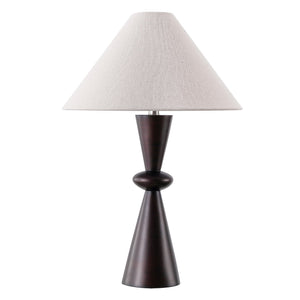 Safavieh Hailey, Dark Brown Resin Table Lamp With Fabric Shade — 25.25" Sculpted Accent Light For Bedroom TBL4675A