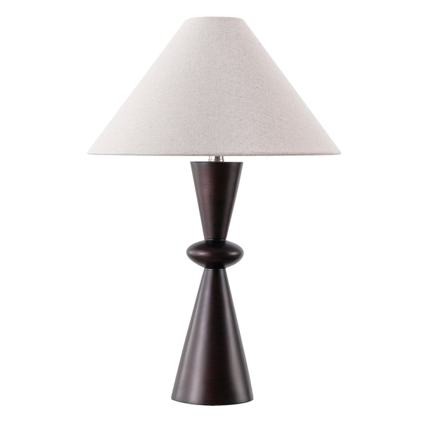 Safavieh Hailey, Dark Brown Resin Table Lamp With Fabric Shade — 25.25" Sculpted Accent Light For Bedroom TBL4675A