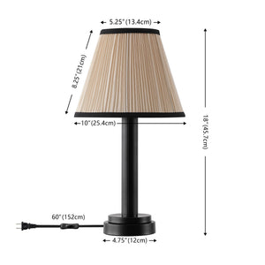 Safavieh Catina, Sleek 18" Matte Black Metal Table Lamp With Fabric Shade — Modern Minimalist Lighting For Bedside TBL4678A