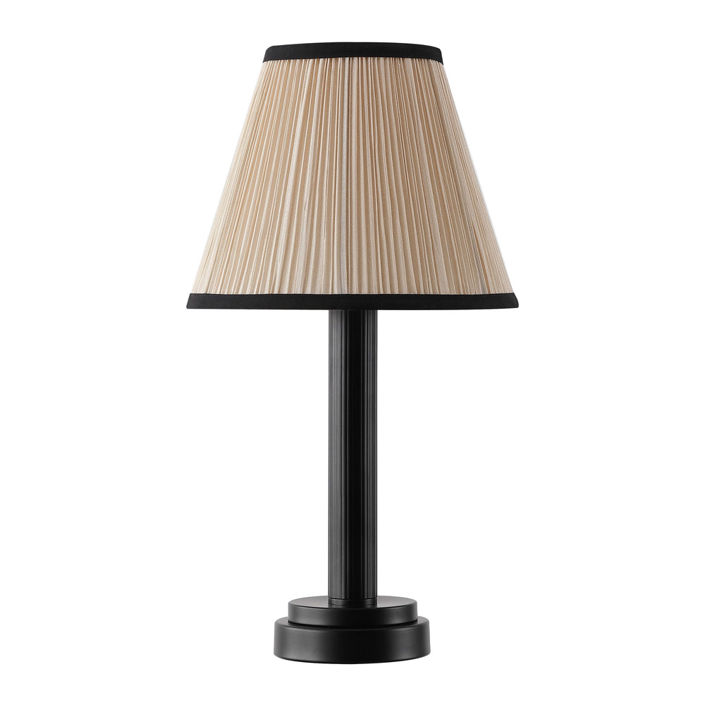 Safavieh Catina, Sleek 18" Matte Black Metal Table Lamp With Fabric Shade — Modern Minimalist Lighting For Bedside TBL4678A