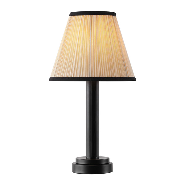 Safavieh Catina, Sleek 18" Matte Black Metal Table Lamp With Fabric Shade — Modern Minimalist Lighting For Bedside TBL4678A