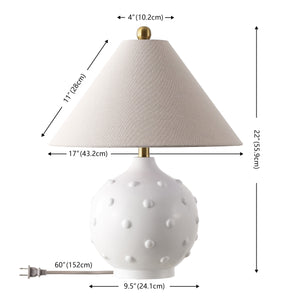 Safavieh Leanni, 22-Inches White Resin Table Lamp — Elegant Fabric Shade, Soft Ambient Light For Living Spaces TBL4680A