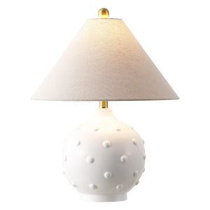 Safavieh Leanni, 22-Inches White Resin Table Lamp — Elegant Fabric Shade, Soft Ambient Light For Living Spaces TBL4680A
