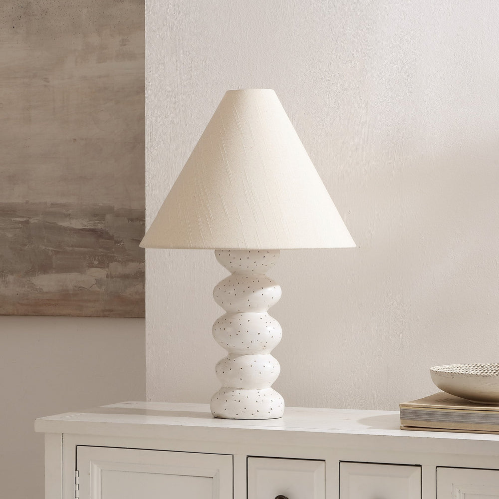 Safavieh Luana, 24-Inches White Resin Table Lamp With Fabric Shade — Coastal Minimalist Ambient Lighting For Home TBL4681A
