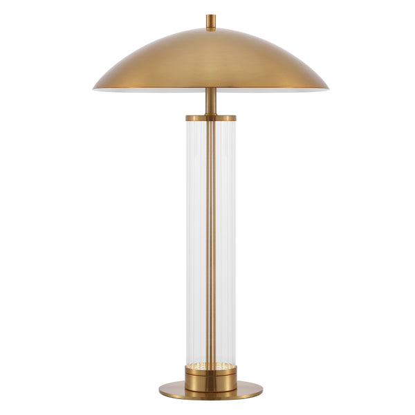 Safavieh Tylar, 23.5-Inches Brass & Clear Glass Table Lamp — Compact Elegant Ambient Lighting For Nightstand TBL4682A