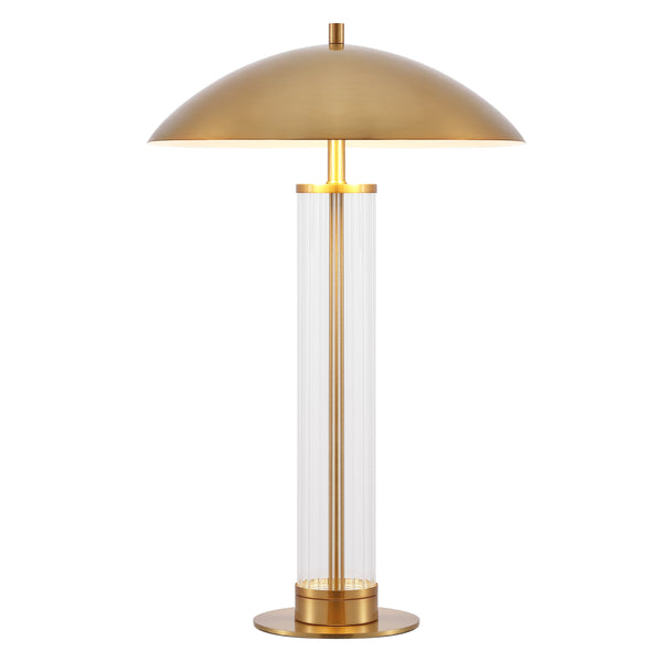 Safavieh Tylar, 23.5-Inches Brass & Clear Glass Table Lamp — Compact Elegant Ambient Lighting For Nightstand TBL4682A