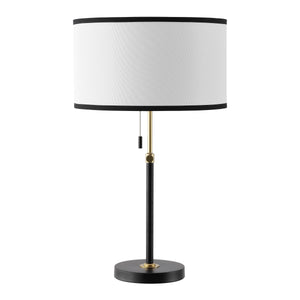 Safavieh Tegan, 25-Inch Black & Brass Metal Table Lamp With Fabric Shade — Modern Accent Lighting For Rooms TBL4683A