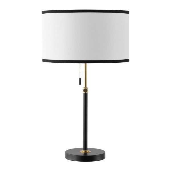 Safavieh Tegan, 25-Inch Black & Brass Metal Table Lamp With Fabric Shade — Modern Accent Lighting For Rooms TBL4683A