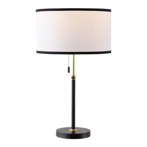 Safavieh Tegan, 25-Inch Black & Brass Metal Table Lamp With Fabric Shade — Modern Accent Lighting For Rooms TBL4683A