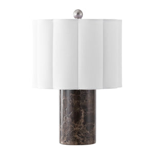 Safavieh Rosalie, Dark Brown Marble Table Lamp With Fabric Shade — 17.5" Compact Elegant Ambient Lighting TBL4684A