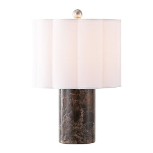 Safavieh Rosalie, Dark Brown Marble Table Lamp With Fabric Shade — 17.5" Compact Elegant Ambient Lighting TBL4684A
