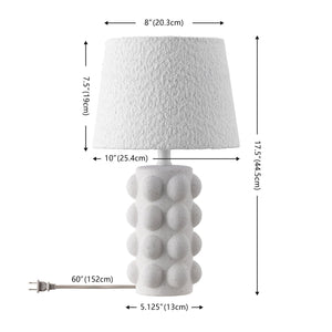 Safavieh Milou, Compact 17.5" White Ceramic Table Lamp With Fabric Shade — Soft Ambient Light For Small Spaces TBL4685A