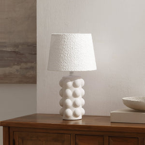 Safavieh Milou, Compact 17.5" White Ceramic Table Lamp With Fabric Shade — Soft Ambient Light For Small Spaces TBL4685A